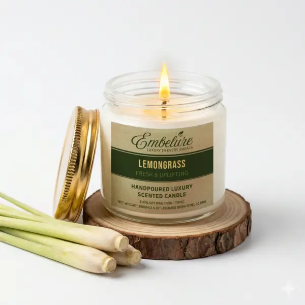 glass jar scented candle