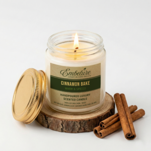 cinnamon bake scented soy wax candle