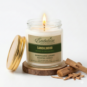 sandalwood scented soy wax candle