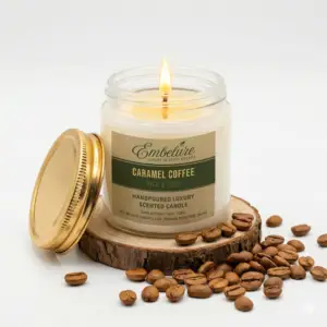 caramel coffee scented soy wax candle