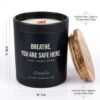 A side view of the 150g minimalist glass candle jar showing its exact size and dimensions.
