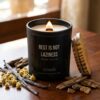 Raw custom fragrance ingredients featuring vanilla pods, chamomile petals, and aromatic oud wood chips.