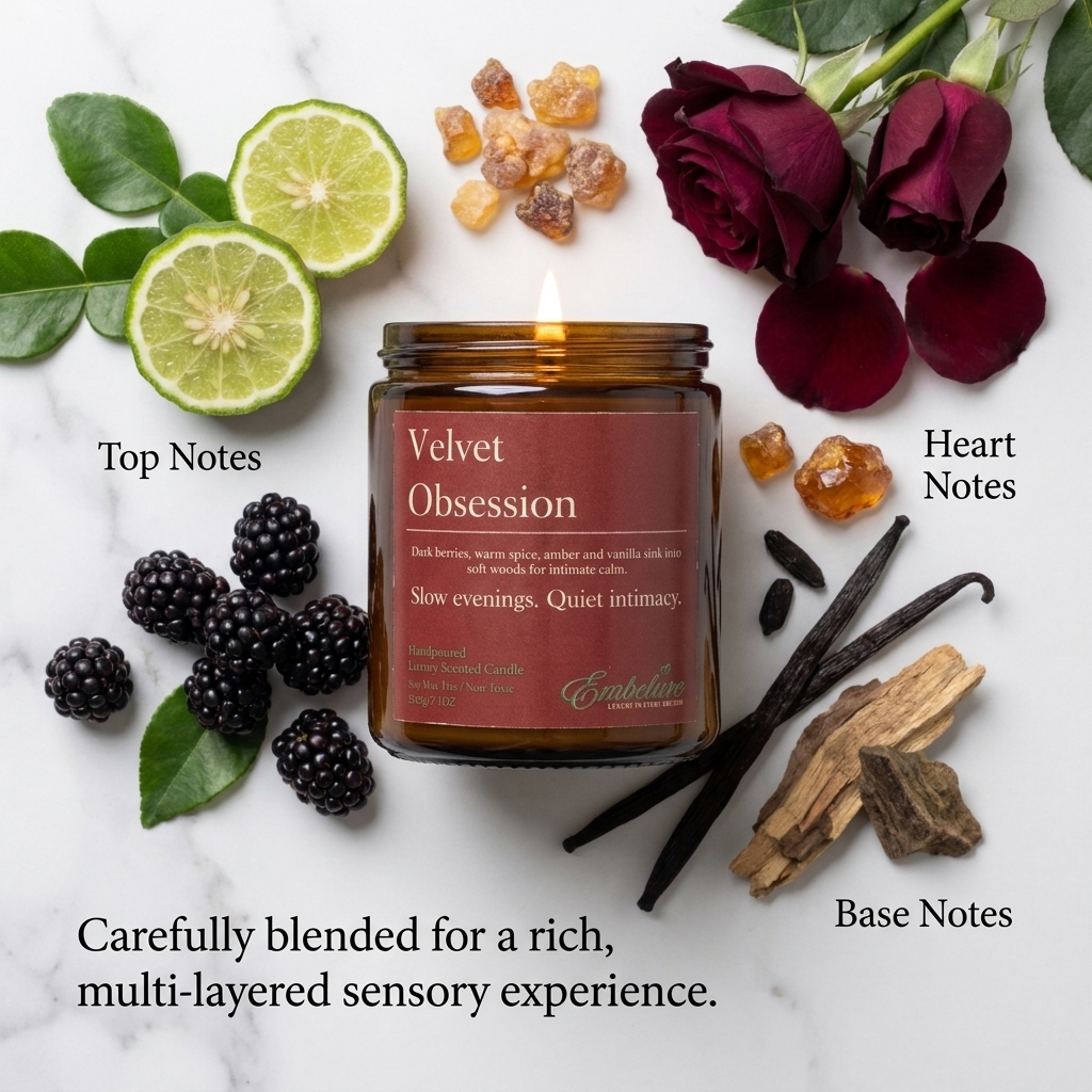 bergamot rose vanilla luxury candle