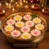 Embelure daisy floating candles pack of 6 in a brass urli for Diwali decoration