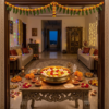 How to use floating candles in an urli with marigold petals